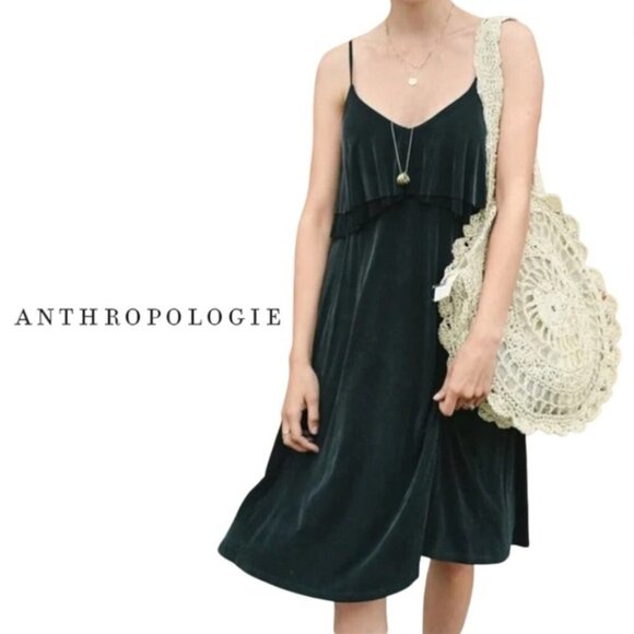 Anthropologie Dresses & Skirts - ANTHROPOLOGIE Eri+Ali Aria Black Flowy Slip Dress - Size Small
